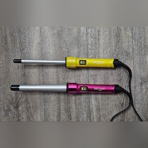 BedHead Yellow (1/2") and Pink (1") Curling Wands